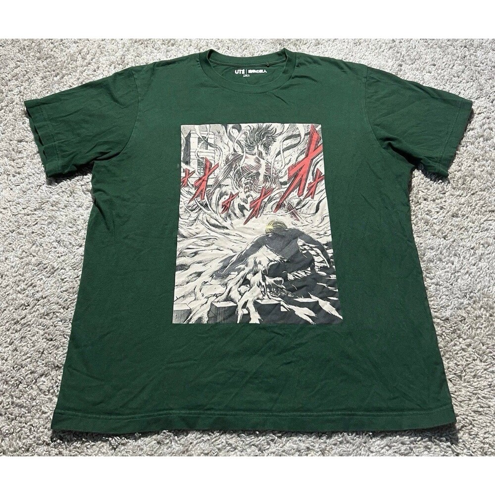 UNIQLO UT Attack on Titan T-shirt Dark Green Limited XL Anime Retro Vtg